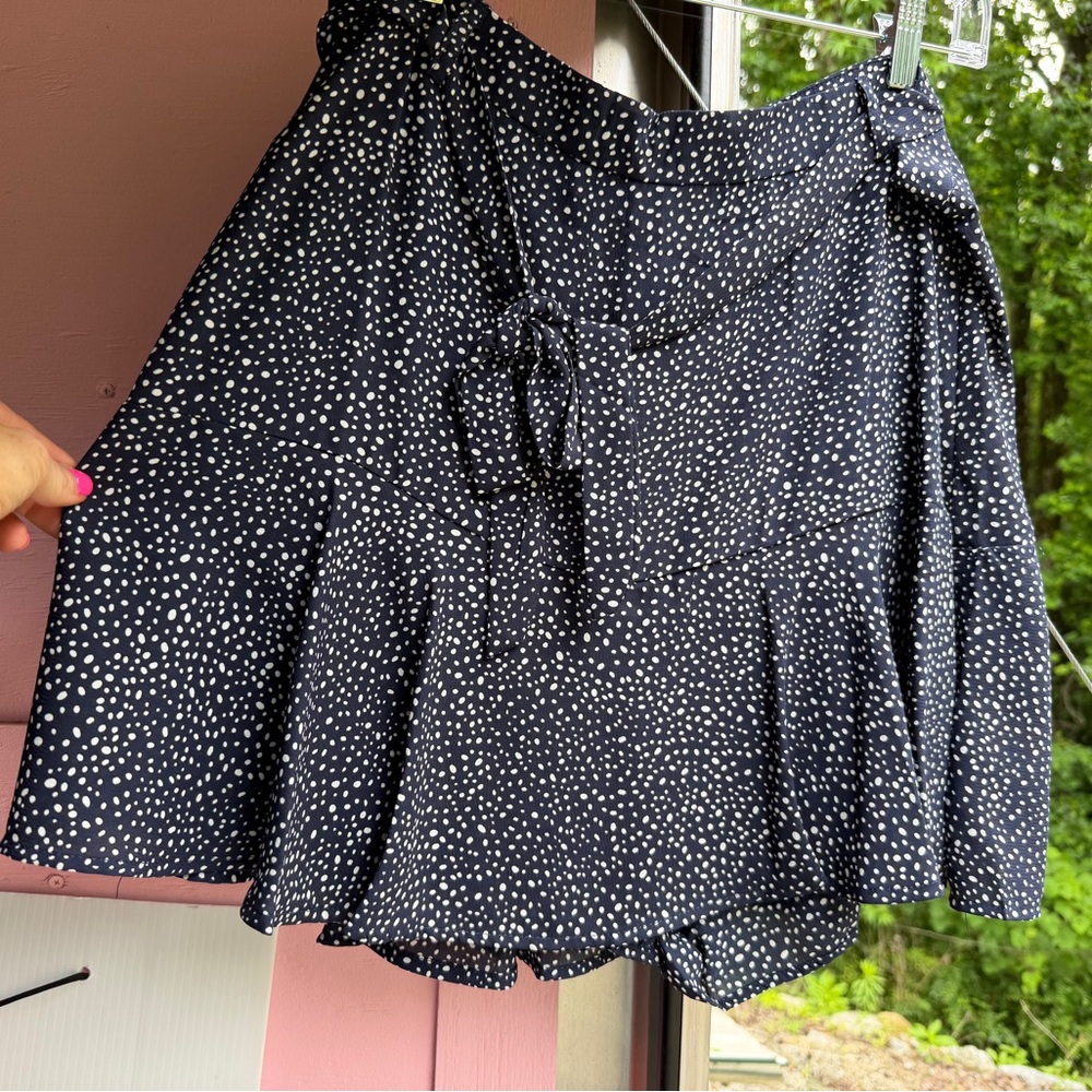 GEEGEE plus size navy and White Polka Dot Skort😀 NWT